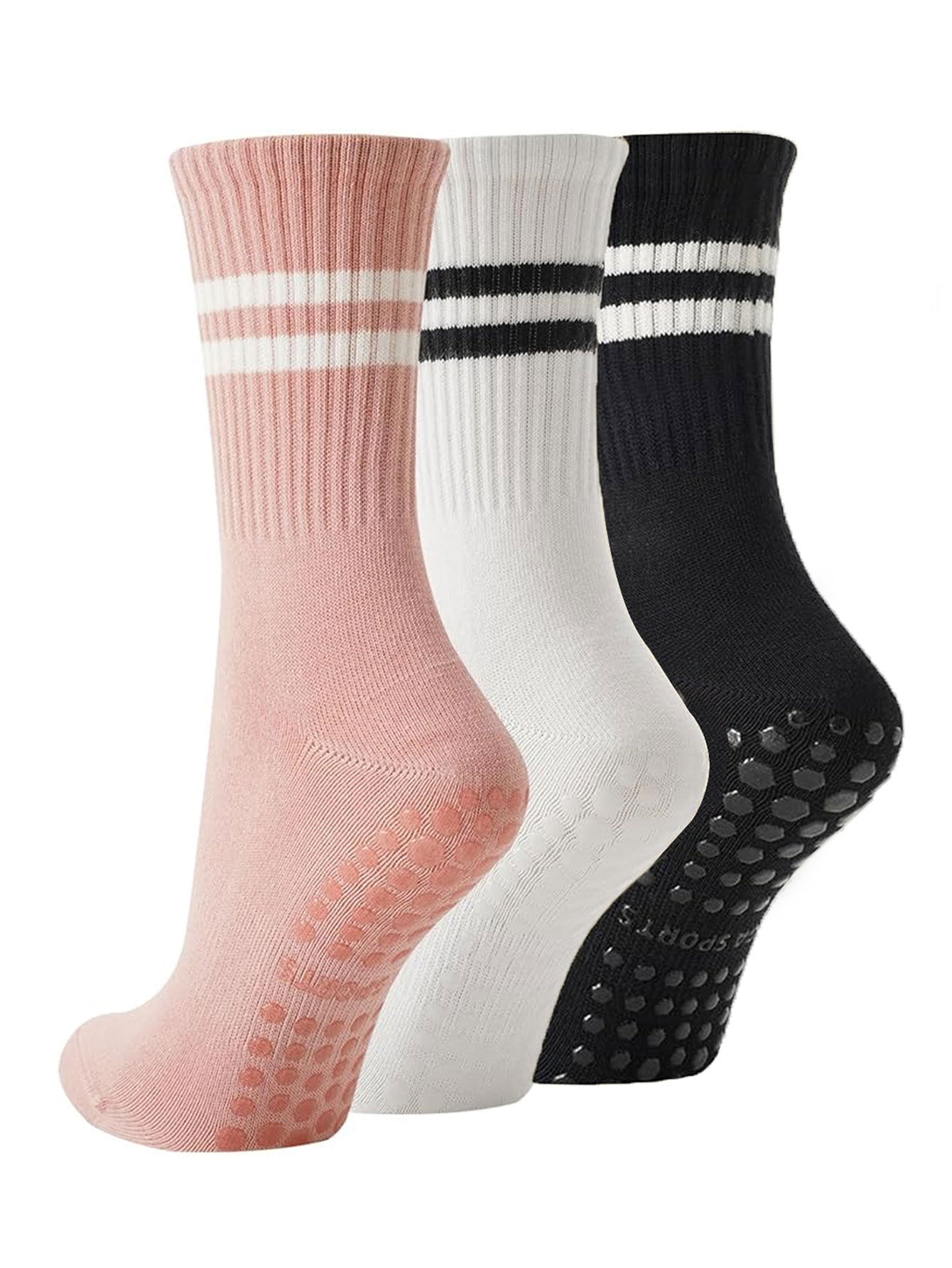Yoga Mat - 3 Pairs of Yoga Socks, Non-Slip