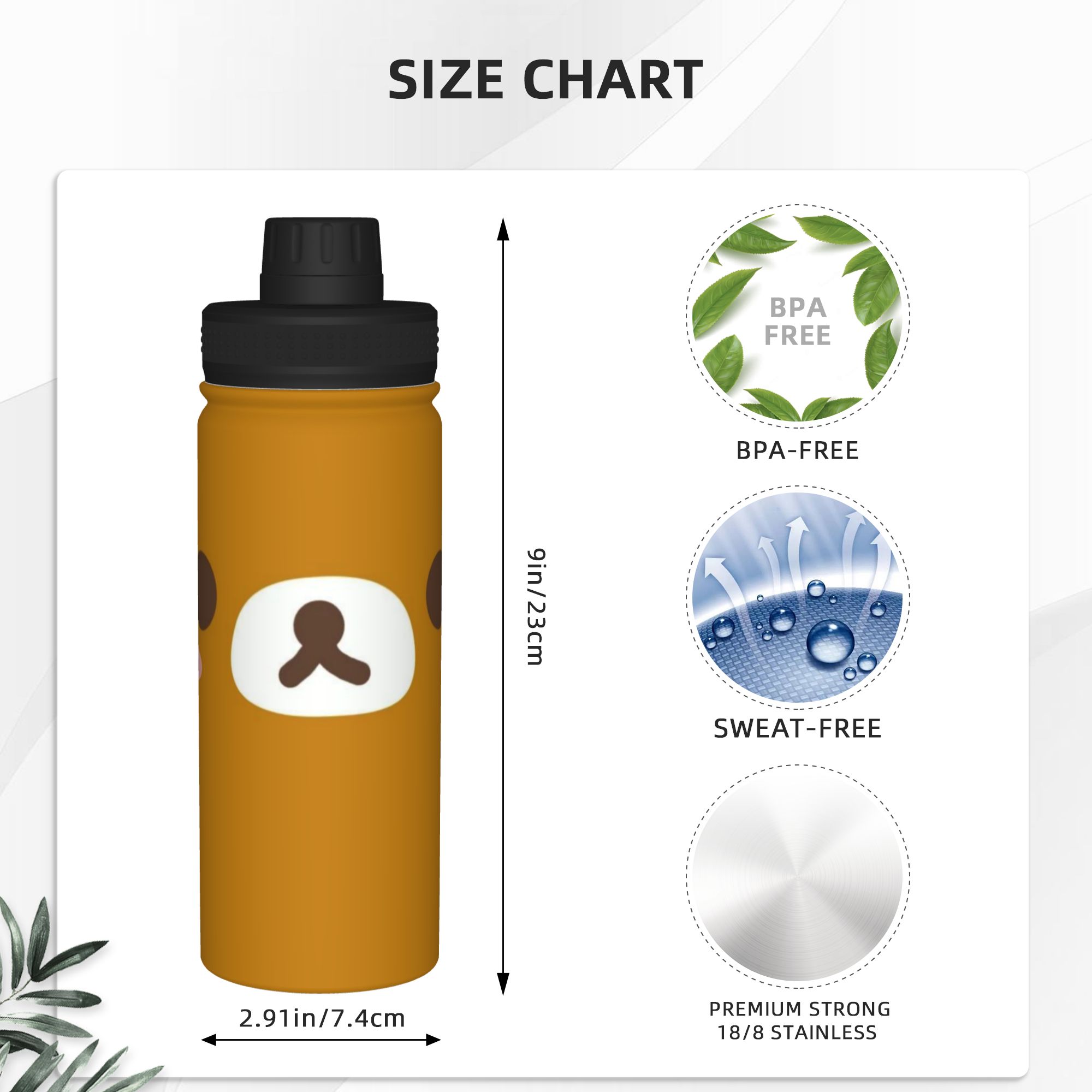 Cartoon Bear Rilakkumas 18OZ S - огляд і ціна Sports Water Bottle Insulated