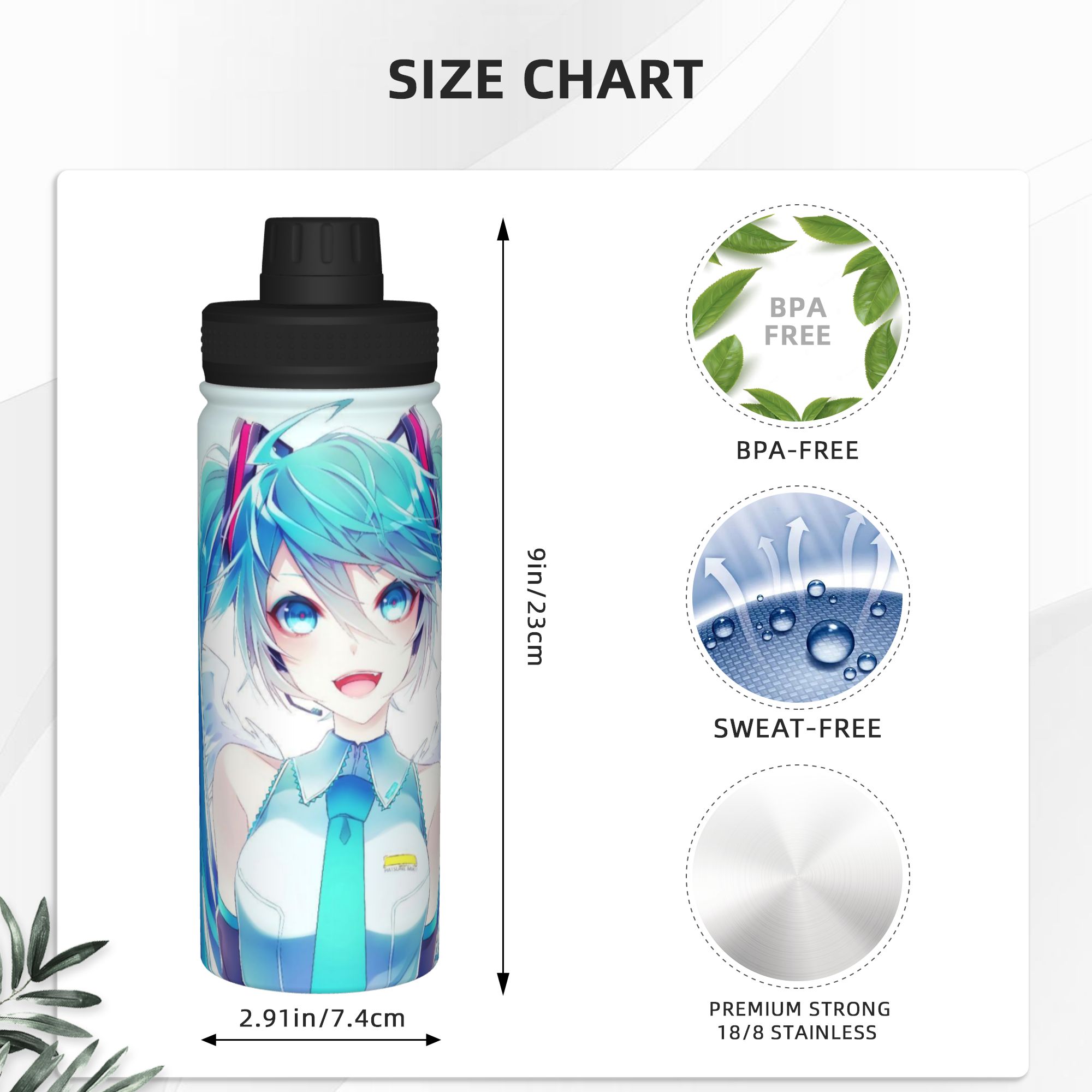 Anime Hatsunes Mikus 18OZ Spor - огляд і ціна Sports Water Bottle Insulated
